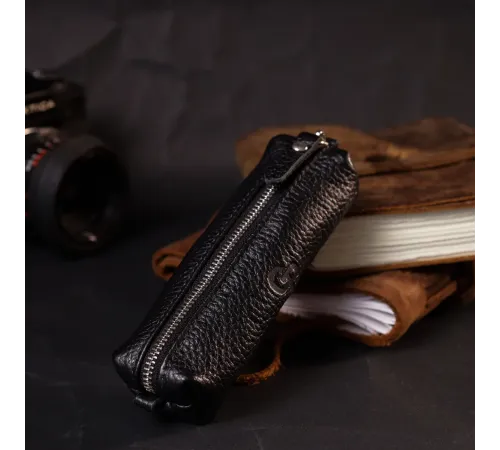 Практична шкіряна ключниця GRANDE PELLE 11637 Чорний