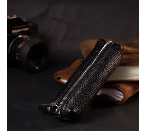 Практична шкіряна ключниця GRANDE PELLE 11637 Чорний