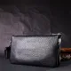 Зручний жіночий клатч із натуральної зернистої шкіри GRANDE PELLE 11697 Чорний