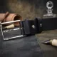 Класичний ремінь брючний для чоловіків з натуральної шкіри GRANDE PELLE 11676 Чорний