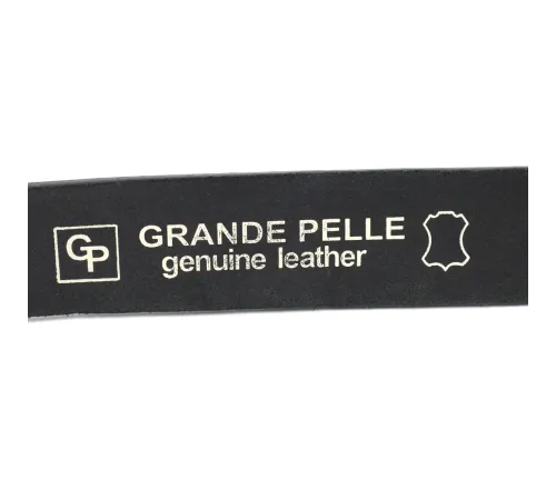 Практичний брючний ремінь для чоловіків з натуральної шкіри GRANDE PELLE 11677 Чорний