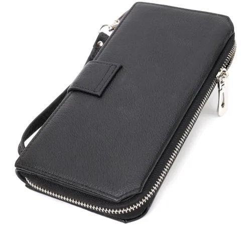 Гаманець клатч унісекс з натуральної шкіри для карток та купюр ST Leather 19432 Чорний