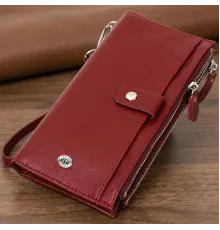 Стильний та яскравий жіночий гаманець-клатч ST Leather 19433 Бордовий