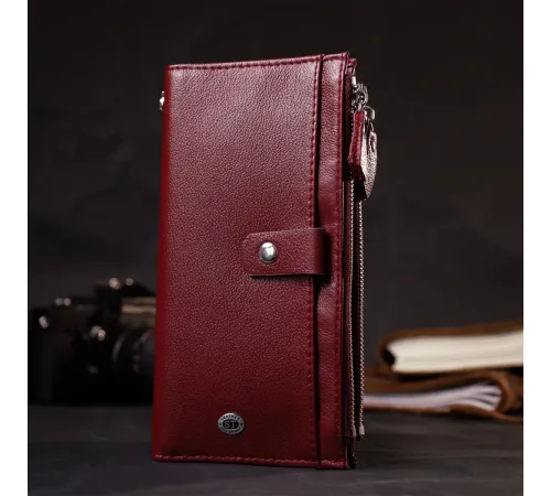 Стильний та яскравий жіночий гаманець-клатч ST Leather 19433 Бордовий