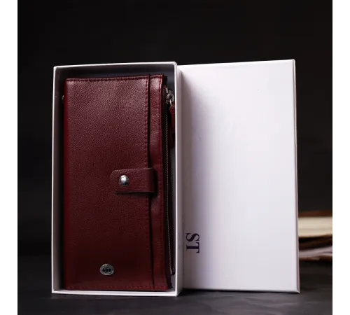 Стильний та яскравий жіночий гаманець-клатч ST Leather 19433 Бордовий
