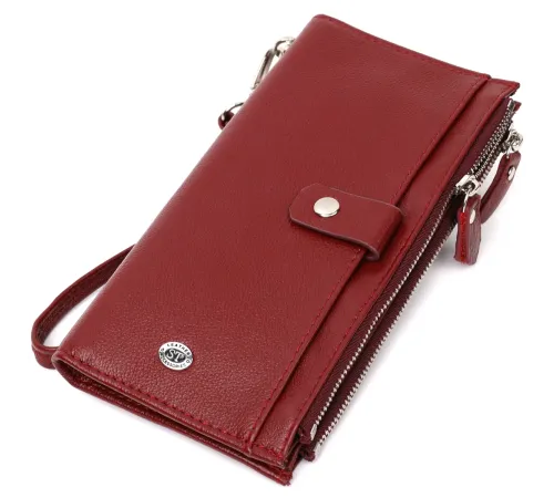 Стильний та яскравий жіночий гаманець-клатч ST Leather 19433 Бордовий