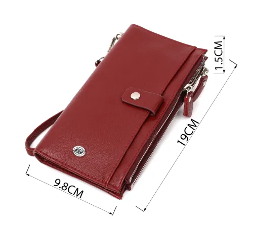 Стильний та яскравий жіночий гаманець-клатч ST Leather 19433 Бордовий