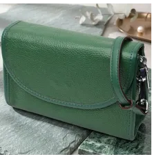 Компактна жіноча шкіряна сумка з напівкруглим клапаном Vintage 22260 Зелена