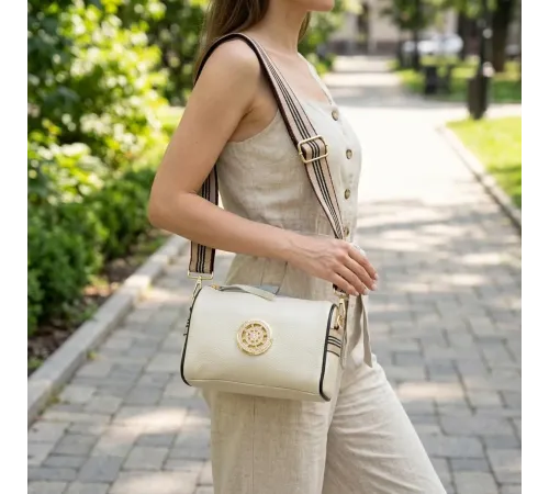 Дивовижна сумка для стильних жінок із натуральної шкіри Vintage 22264 Білий