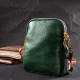 Невелика сумка трапеція для жінок з натуральної шкіри Vintage 22268 Зелена