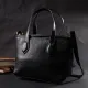 Містка сумка з двома ручками з натуральної шкіри Vintage 22286 Чорна