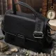 Сумка сетчел у класичному кольорі для жінок з натуральної шкіри Vintage 22291 Чорна