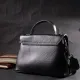 Сумка сетчел у класичному кольорі для жінок з натуральної шкіри Vintage 22291 Чорна
