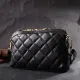 Класична сумка жіноча через плече з натуральної стьобаної шкіри Vintage 22315 Чорна