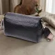Класична шкіряна сумка з оригінальною плечовою лямкою Vintage 22405 Чорна