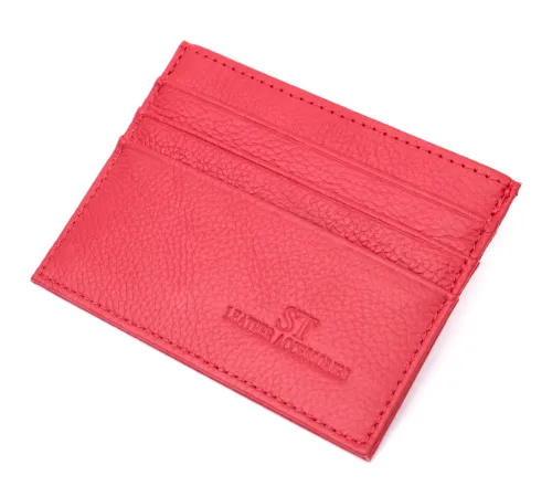 Яскравий кард-кейс із натуральної шкіри ST Leather 22445 Червоний