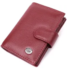 Практична візитниця з натуральної шкіри ST Leather 22468 Бордовий