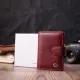 Практична візитниця з натуральної шкіри ST Leather 22468 Бордовий