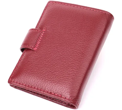 Практична візитниця з натуральної шкіри ST Leather 22468 Бордовий