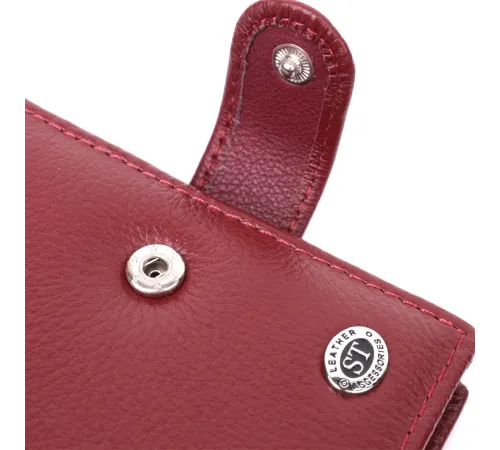 Практична візитниця з натуральної шкіри ST Leather 22468 Бордовий