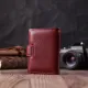 Практична візитниця з натуральної шкіри ST Leather 22468 Бордовий