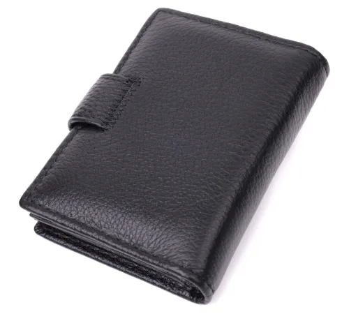 Надійна візитниця з натуральної шкіри ST Leather 22469 Чорний