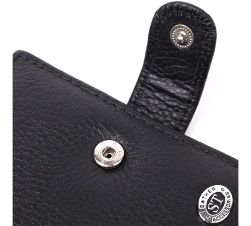 Надійна візитниця з натуральної шкіри ST Leather 22469 Чорний