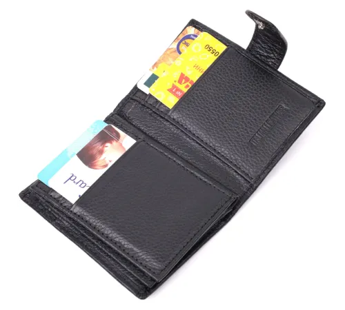 Надійна візитниця з натуральної шкіри ST Leather 22469 Чорний