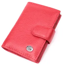 Містка візитниця з натуральної шкіри ST Leather 22470 Червоний