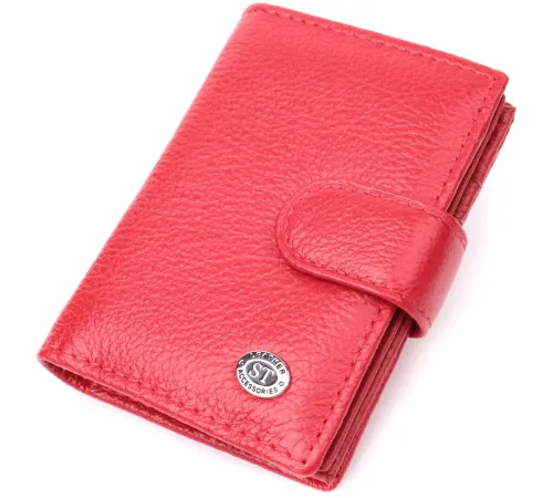 Містка візитниця з натуральної шкіри ST Leather 22470 Червоний