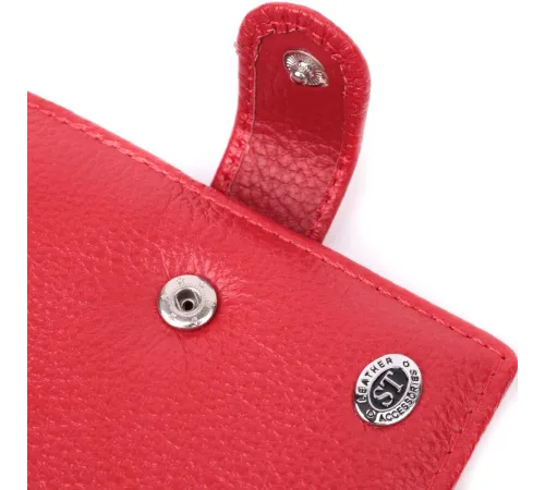 Містка візитниця з натуральної шкіри ST Leather 22470 Червоний