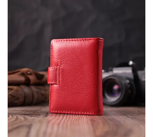 Містка візитниця з натуральної шкіри ST Leather 22470 Червоний