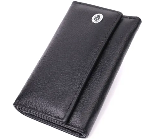 Містка ключниця з натуральної шкіри ST Leather 22477 Чорний