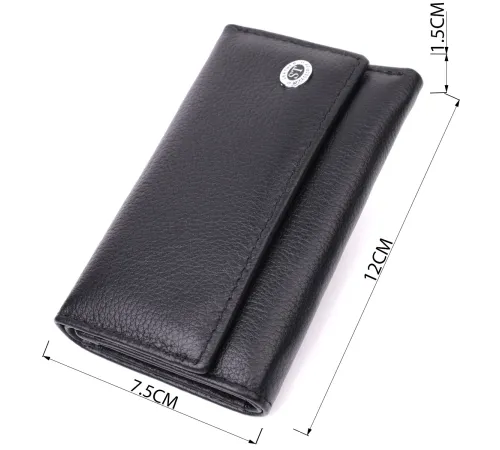 Містка ключниця з натуральної шкіри ST Leather 22477 Чорний