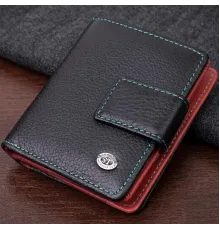 Вертикальний невеликий жіночий гаманець із натуральної шкіри ST Leather 19436 Чорний