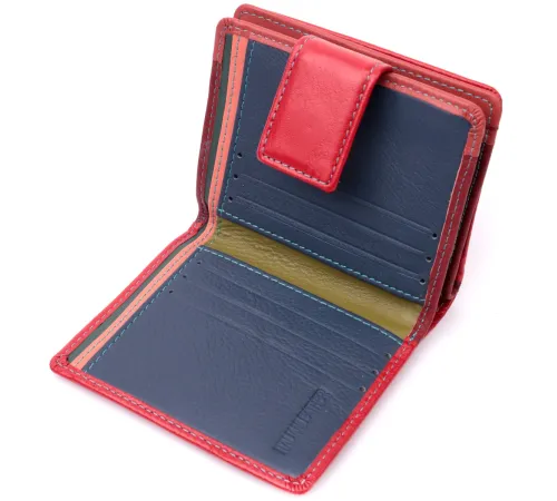 Жіночий вертикальний компактний гаманець із натуральної шкіри ST Leather 19437 Червоний