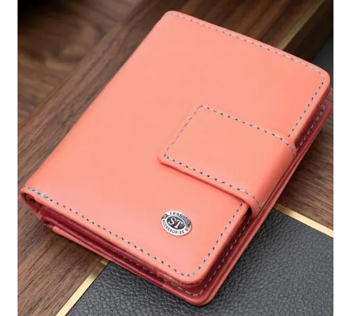 Жіночий шкіряний вертикальний гаманець невеликого розміру ST Leather 19438 Помаранчевий