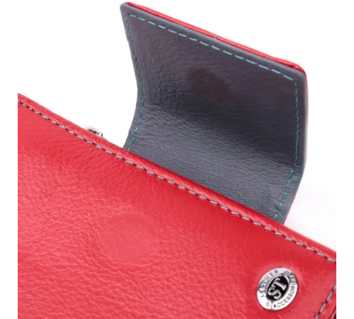 Яскравий шкіряний гаманець для жінок з цікавою монетницею ST Leather 19448 Червоний