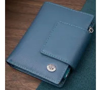 Жіноче портмоне з оригінальною монетницею з натуральної шкіри ST Leather 19450 Бірюзовий