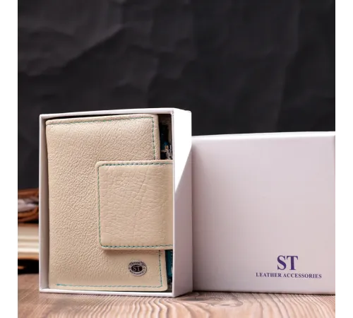 Оригінальне портмоне для жінок із натуральної шкіри ST Leather 19451 Білий