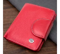 Шкіряний яскравий гаманець з монетницею ST Leather 19453 Червоний