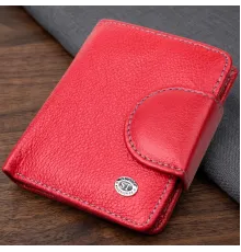 Шкіряний яскравий гаманець з монетницею ST Leather 19453 Червоний