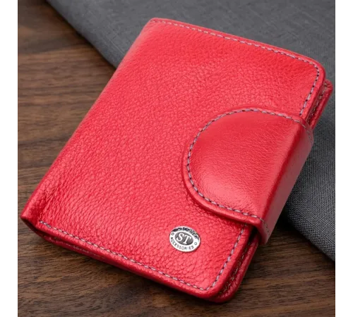 Шкіряний яскравий гаманець з монетницею ST Leather 19453 Червоний