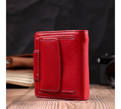 Шкіряний яскравий гаманець з монетницею ST Leather 19453 Червоний