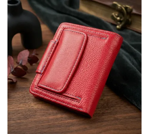 Шкіряний яскравий гаманець з монетницею ST Leather 19453 Червоний