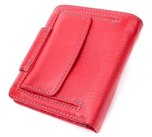 Шкіряний яскравий гаманець з монетницею ST Leather 19453 Червоний
