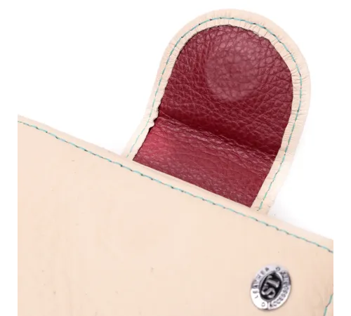 Оригінальне шкіряне портмоне з монетницею зовні для жінок ST Leather 19455 Білий