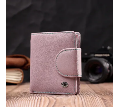 Портмоне з монетницею зовні для стильних жінок шкіряне ST Leather 19456 Бежевий