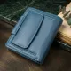 Красиве шкіряне портмоне з монетницею зовні для стильних жінок ST Leather 19457 Бірюзовий