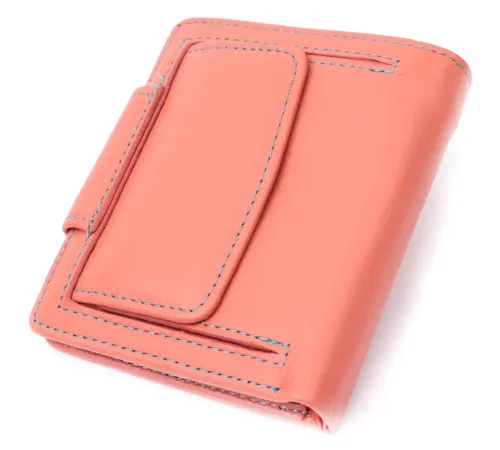Стильний шкіряний гаманець з монетницею зовні ST Leather 19458 Помаранчевий